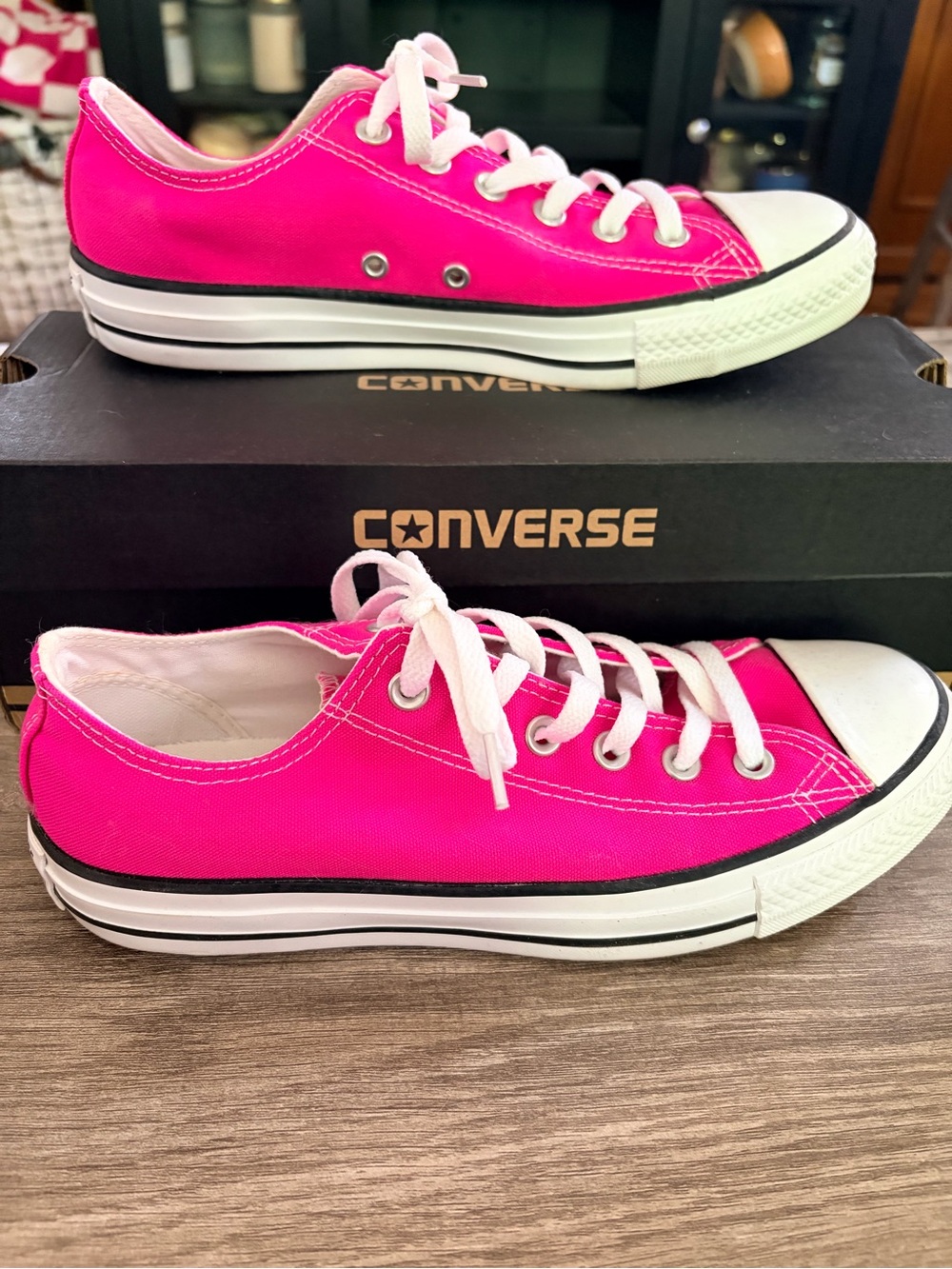 Converse Hot Pink Low-Top Canvas Sneakers - Women's